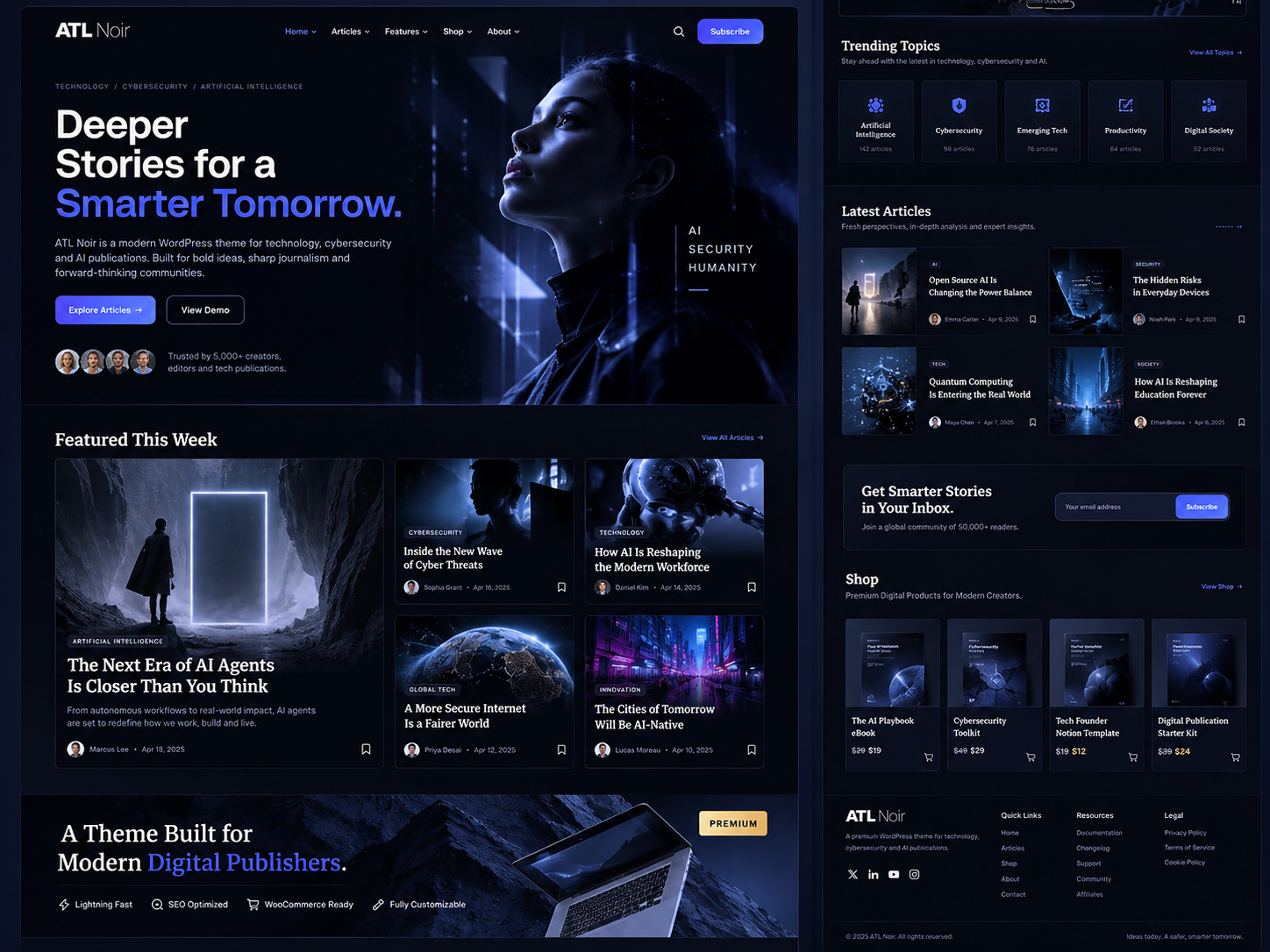 ATL Noir WordPress theme design preview