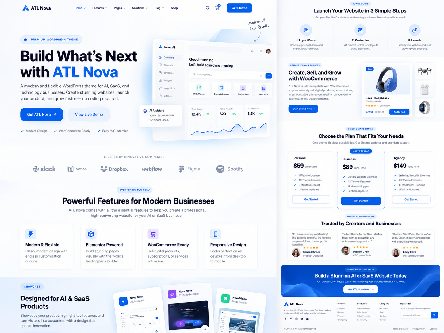 ATL Nova WordPress theme design preview