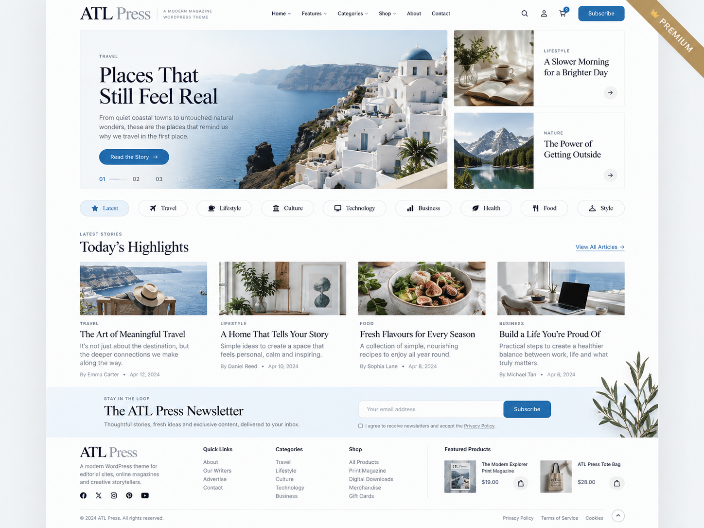 ATL Press WordPress theme design preview