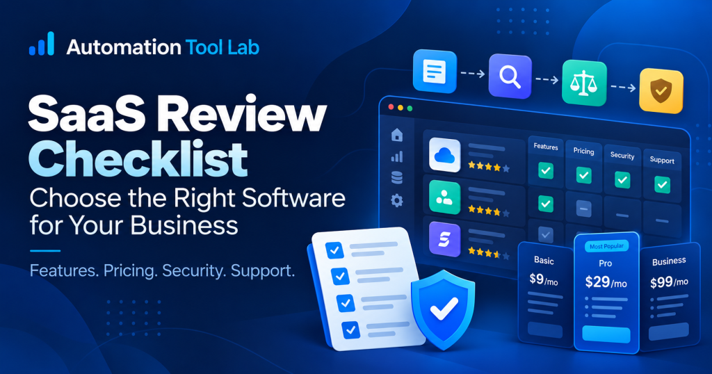 SaaS review checklist for comparing and choosing business software